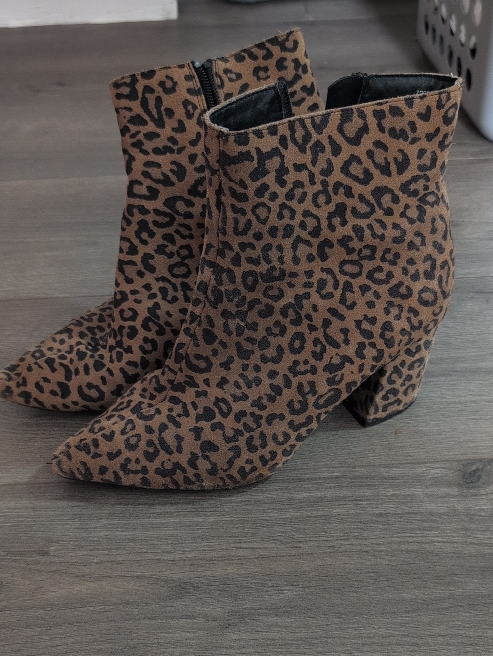 River Island Leopard Print Pointed Ankle Boots - Brown/Black